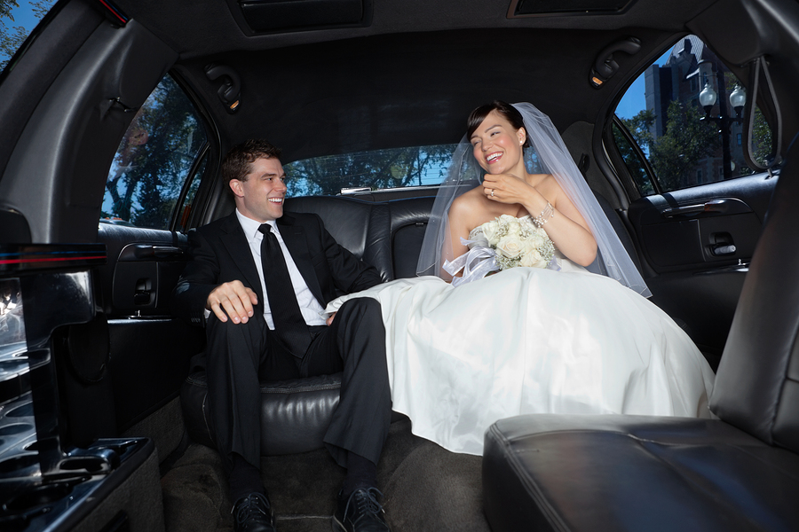 Bride &Amp; Groom Riding To De Luxe Wedding Venue
