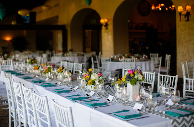 green tableware for spring wedding color palette