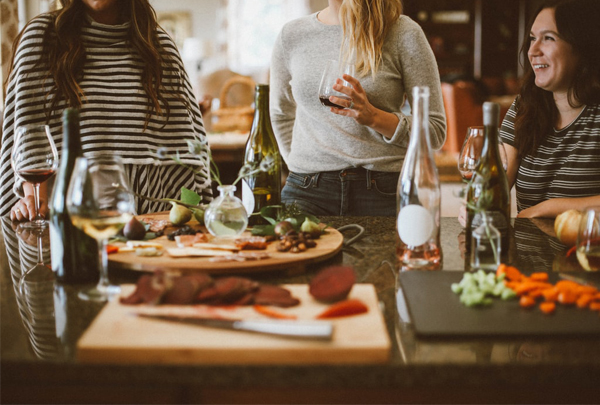 Honorary Bridesmaid Gifts - Women Having Wine And Snacks